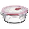Tatay Contenitore per Alimenti, in Vetro, Ermetico, Capacità 0,4L, Coperchio a clip, Senza BPA, Adatto a microonde, Forno, Congelatore e lavastoviglie, Colore Rosso. Misura 13,7 x 13,7x 6,2 cm