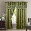 Elegant Comfort Aurora - Set di 2 tende con mantovana attaccata, effetto jacquard, 137 x 213 cm, colore: salvia