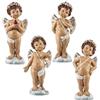 DRW Set di 4 angioletti in piedi su una nuvola bianca 24 cm