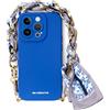 Case&Me Cover Con Foulard per iPhone 14 Pro Max, Morbida Protezione per Fotocamera, Laccio da Polso, Fashion, Blu