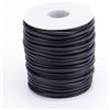 Bestewelry Cordoncino in gomma sintetica tubolare da 30 metri, 2 mm, senza foro, per tubi in PVC, con bobina di plastica, per la creazione di gioielli (nero)