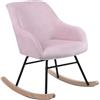 BAKAJI Poltrona Sedia Dondolo Relax Tessuto e Metallo Imbottita Design Moderno Rosa