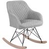 BAKAJI Poltrona Sedia Dondolo Relax Base Slitta Scandinavo Imbottita Design Unic Grigio