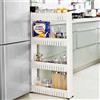 BAKAJI Carrello Carrellino Slim Salvaspazio Cucina Bagno Ripostiglio 4 Ripiani e 4Ruote