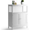 BAKAJI Mobiletto Mobile Armadietto Bagno 2 Ante Arredamento MDF Dimensioni 60x30x80 cm