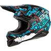 O'NEAL | Casco Motocross | MX Moto | Guscio in ABS, Standard di sicurezza ECE 22.05, Prese d'aria per una ventilazione e raffreddamento ottimali | 3SRS Helmet Ride | Adulto | Nero Blu | Taglia L