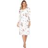 e.Femme® Camicia da Notte Donna Jana 1092 Manica 7/8 100% Cotone, Bianco Rosa, 44