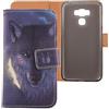 Lankashi Custodia Portafoglio in PU Pelle Caso Guscio Protettiva Cover con Porta Carte Skin Case per ASUS Zenfone 3 Max ZC553KL 5.5 (Wolf Design)