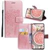JZ [Cat & Tree Wallet Custodia per for Samsung Galaxy S8 Plus/S8+ PU Leather Wallet Flip Cover - Rose Gold