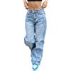 ticticlily Jeans Donna Vita Alta Larghi Pantaloni Denim Y2K E-Girls Stretch Pantaloni Svasati Elastico Gamba Dritta Casuale Harajuku 90s Pantaloni Flare Hipster Hiphop A Blu XS