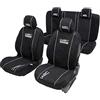 WRC 007338 Set fodere auto, Universali Anteriori Posteriori 2/3-1/3 Nere