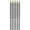 Faber-Castell - 6 matite Grip 2001, durezza: HB, colore del fusto: argento argento 2B