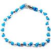 Spadarella Gioielli VLNET | Bracciale Spadarella con Pepite in Argento 925 diametro 4 mm | Cotone Nautico Color Azzurro | Unisex Lunghezza 17 cm. | Fatto a Mano in Italia