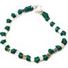 Spadarella Gioielli Spadarella spadino bracciale con cubetti in argento 925 di diametro 6mm e cotone nautico verde scuro.Fatto a mano.Unisex.Lunghezza 19 cm.