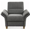 CAVADORE Poltrona Wyk in stile country con anima in molle e piedini in legno, adatta per set Wyk / 97 x 90 x 89 / ciniglia grigio