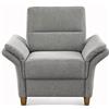CAVADORE Poltrona Wyk in stile rustico con anima in molle e piedini in legno, adatta per set Wyk / 97 x 90 x 89 / ciniglia grigio chiaro