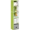Furinno Pasir Libreria a 5 ripiani aperti, verde/bianco