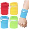 KASESSS 4 Pezzi Borsa da Polso, Polsini Sportivi con Cerniera Tasca, Portafogli da Polso per Uomo Donna, Polsino Sportivo per Chiavi, Polsini Sudore per Escursionismo, Corsa, Ciclismo, Yoga