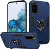 Btstring Cover per Samsung Galaxy S20, Grado Militare Custodia con Cavalletto in Metallo Rotante a 360°, Hard PC Back Cover e TPU Bumper AntiGraffio Antiurto Case- blu