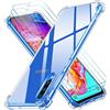 iVoler Cover per Samsung Galaxy A70, Antiurto Custodia con Paraurti in TPU Morbido e 3 Pezzi Pellicola Vetro Temperato, Ultra Sottile Trasparente Silicone Protettiva Case