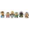 DRW Mistero dei Bambini Nascita di 7 Pezzi Colorati con Re e Angelo in Resina Dipinto a Mano 6 cm Alto