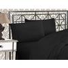 Elegant Comfort Lussuoso set di lenzuola di qualità egiziana a 1500 fili, ricamate a tre linee, di qualità alberghiera, 4 pezzi, resistente alle pieghe e allo sbiadimento, doppio/doppio, XL, nero