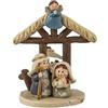 DRW Mistero Bambino Nascita con Portale e Angelo Annunciatore Resina Dipinta a Mano 9x5x10 cm, Colori Assortiti