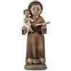 DRW Figura Sant'Antonio con Bambino Bambino in Resina Dipinta a Mano 5x5x13 cm