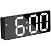 Alarm TSV, orologio digitale con display a LED, con temperatura, snooze, calendario regolabile, luce notturna con porta USB