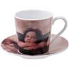 DRW Set 2 Tazze angeliti Raffaello in Ceramica Tazza Piatto, Colori Assortiti, Taza 6x6 cm y Plato 11 cm