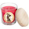 DRW Candela dell'Arcangelo San Michele rosso Barca di Vetro con Coperchio in Scatola con la Storia 7x7x8.5 cm