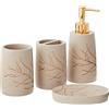 Sweet Home Collection Decorazione da bagno in resina, rami, confezione da 1, 4 pezzi