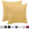 Twinzen Federe Cuscino Letto 60x60 in Cotone Jersey 100% (Set da 2) 150 g/m² - Giallo - Chiusura con Cerniera - Federe Cotone Twinzen 60 x 60 cm - Certificate Oeko Tex - Ultra Morbide e Traspiranti