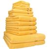 Betz Set di asciugamani in spugna Premium da 12 pezzi - 2 teli bagno - 4 asciugamani - 2 asciugamani per ospiti - 2 lavette - 2 guanti da bagno (giallo miele)
