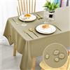 DWCN Tovaglia antimacchia, lavabile, impermeabile, per sala da pranzo, casa, giardino, feste e matrimoni, 150 x 300 cm, colore: cachi