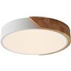 LuFun Plafoniera LED Legno 24W Ø30cm Rotonda Moderna 4000K | Lampada da soffitto in legno ultrasottile 5cm con luce neutra 4000K, ideale per camera, soggiorno, cucina e ufficio