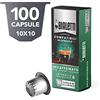 Bialetti Compatibili Nespresso, 100 Capsule in alluminio , Decaffeinato, Intensità 6, 10 Capsule ( confezione da 10)