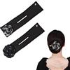 Updays Exquisite Big Flower Deft Bun, Hair Bun Maker French Twist Hair Fold Wrap Snap Band, Magic Hair Bun Maker, Lazy Hair Curler Bun Maker For Hair Twist (2PCS-C)