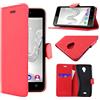 ebestStar - Cover Compatibile con Wiko Freddy Custodia Portafoglio Pelle PU Protezione Libro Flip, Rosso [Apparecchio: 143 x 71.8 x 10.6mm, 5.0'']