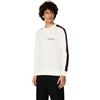 Armani Exchange Merino Wool Mix Signature Logo Pullover Sweater Maglione, Bianco, S Uomo