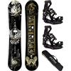 Airtracks Snow Board Set/Graffiti Snow Board Flat Rocker + Attacco Star o Bindung Master Fastec + SB Bag/155 159 163/cm