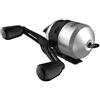 Zebco Mulinello da pesca 33 Spincast, anti-inversione Quickset con avviso di morso, quadrante liscio regolabile, potenti ingranaggi interamente in metallo con telaio leggero in grafite, argento/nero,