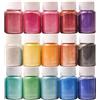 DEWEL Polvere di Mica 15 Colori × 10 G, Pigmento Resina Epossidica, Mica Polvere Colorante di Sapone, per Fabbricazione di Candela, Kit di Sapone, Trucco, Smalto per Unghie, Lucidalabbra, Bomboletta