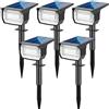LOTMOS 5Pcs Faretti Solari a Led da Esterno, 72 LED Lampade Solari da Giardino 3 Modalità IP67 Impermeabile Luce Solare Faretto LED da Esterno Solare per Cortile, Patio, Vialetto, Alberi