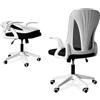 Tervo - Sedia ergonomica da ufficio, pieghevole e regolabile in altezza, sedie da scrivania per il lavoro o il gioco | Sedia da computer con supporto per lo schienale | Design bianco e nero