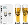 RITZENHOFF 3481008 Bicchiere da birra da 500 ml - Set di 2 - Serie Brauchzeit - Motivo animale, oro e nero - Made in Germany