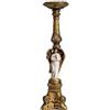 DRW Candelabro a vela con un angelo classico dorato e bianco in resina dipinta a mano 15x15x60 cm