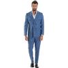 Giosal Abito Uomo Outfit Completo Giacca Pantalone Melangiato Cerimonia Elegante Casual (IT, Numero, 50, Regular, Regular, Blu Chiaro Doppiopetto)