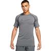 Nike Pro Dri-FIT - Maglia da uomo slim fit a maniche corte Dri-Fit, Grigio ferro/nero., M