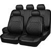 Shkalacar 9 Pezzi Coprisedile per Auto Coprisedile Universale in Pelle PU Set Completo di Accessori Interni per Auto per Veicolo SUV per Auto